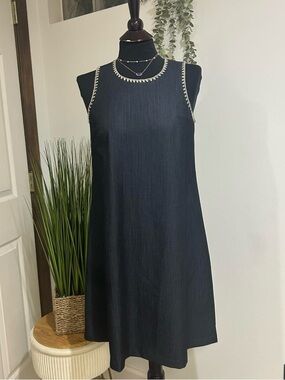 Calvin Klein Black Dress with Cream Trim